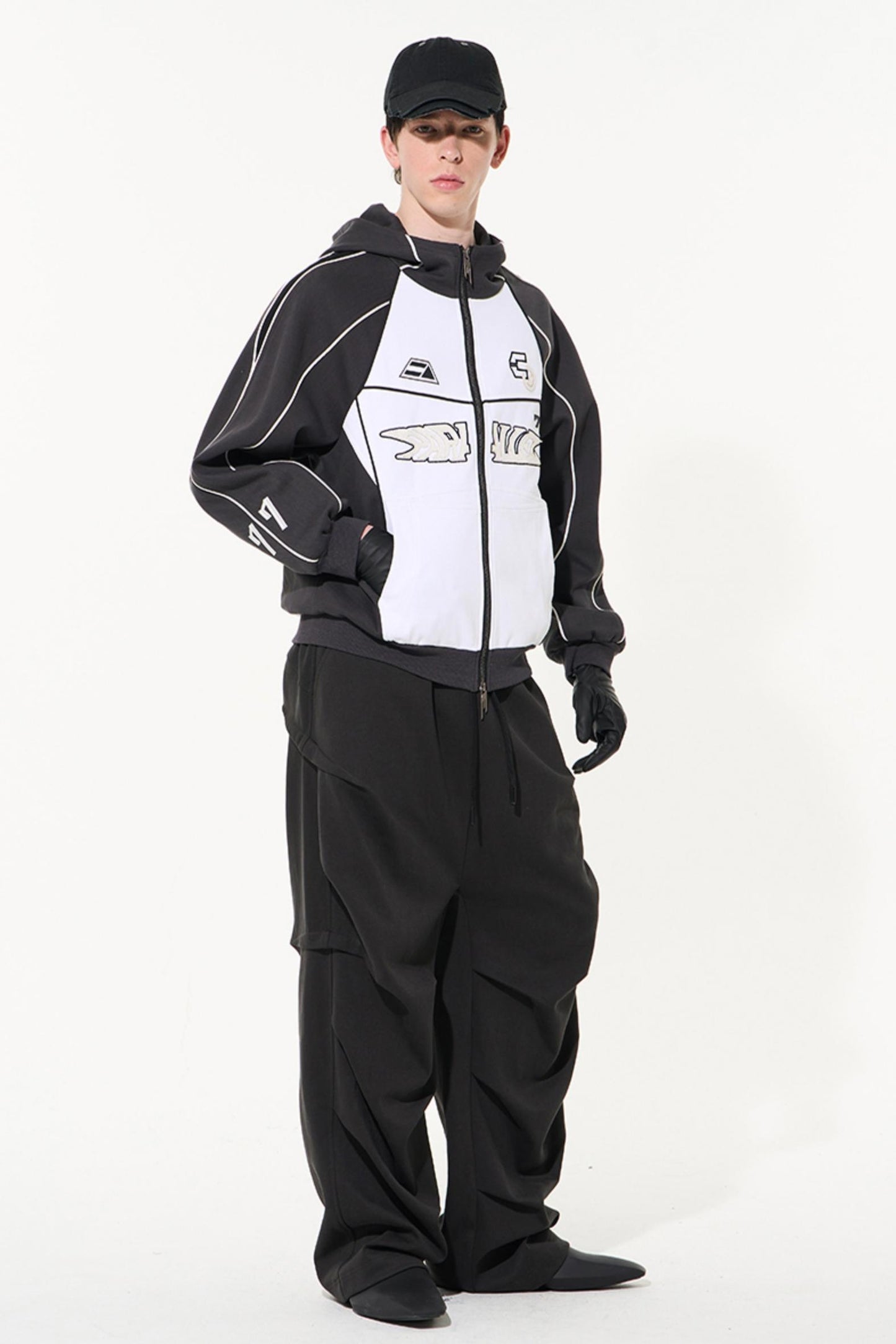 Color Block Biker Hoodie