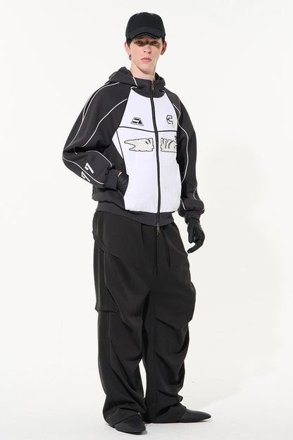 Color Block Biker Hoodie