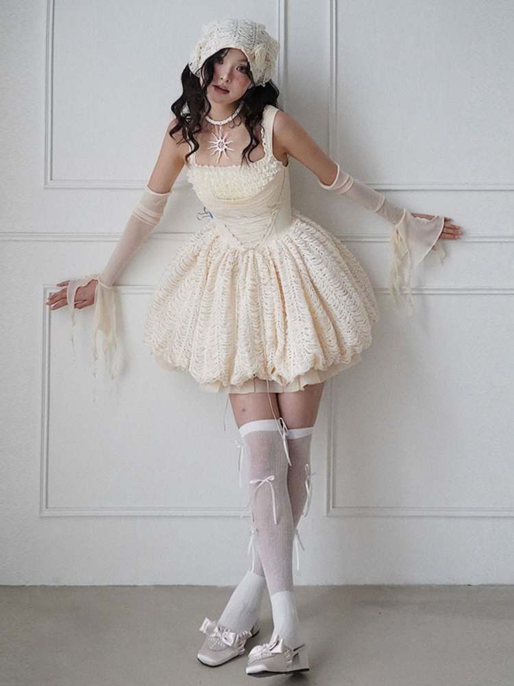 Niche Strap Princess Puff Dress