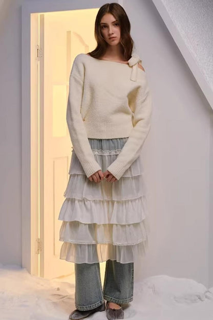 Hand-Dyed French Ruffled Skirt