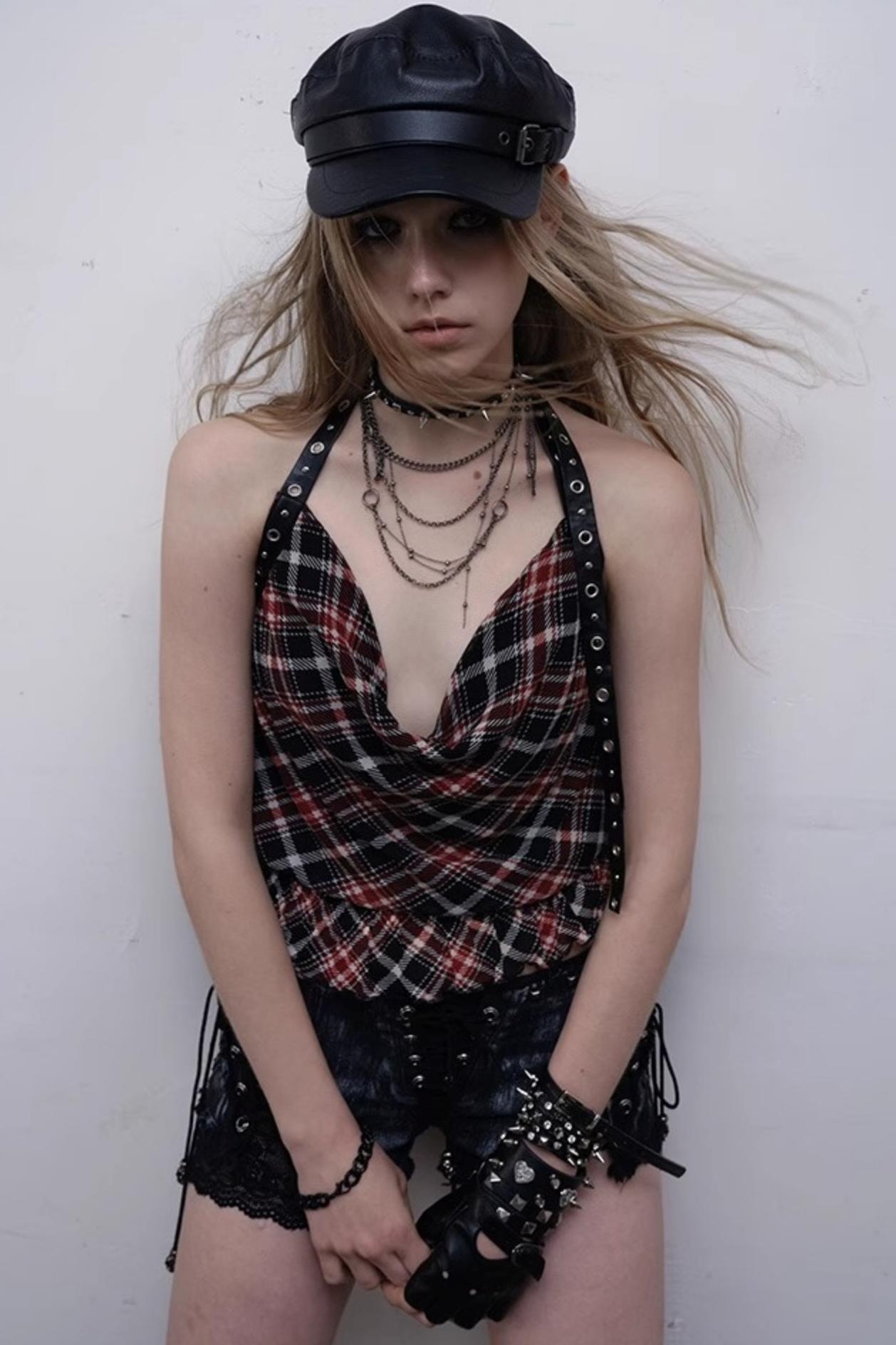 Punk Silhouette Strap Top