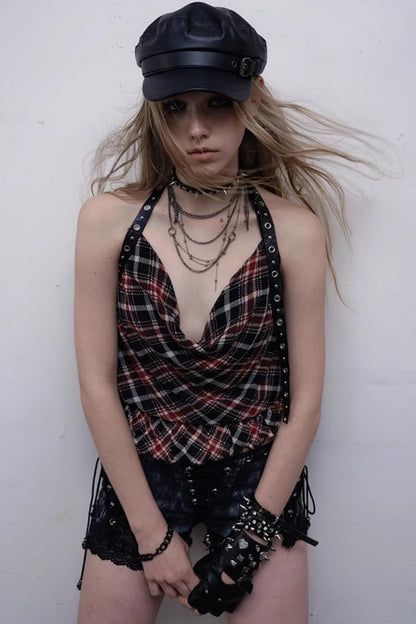 Punk Silhouette Strap Top