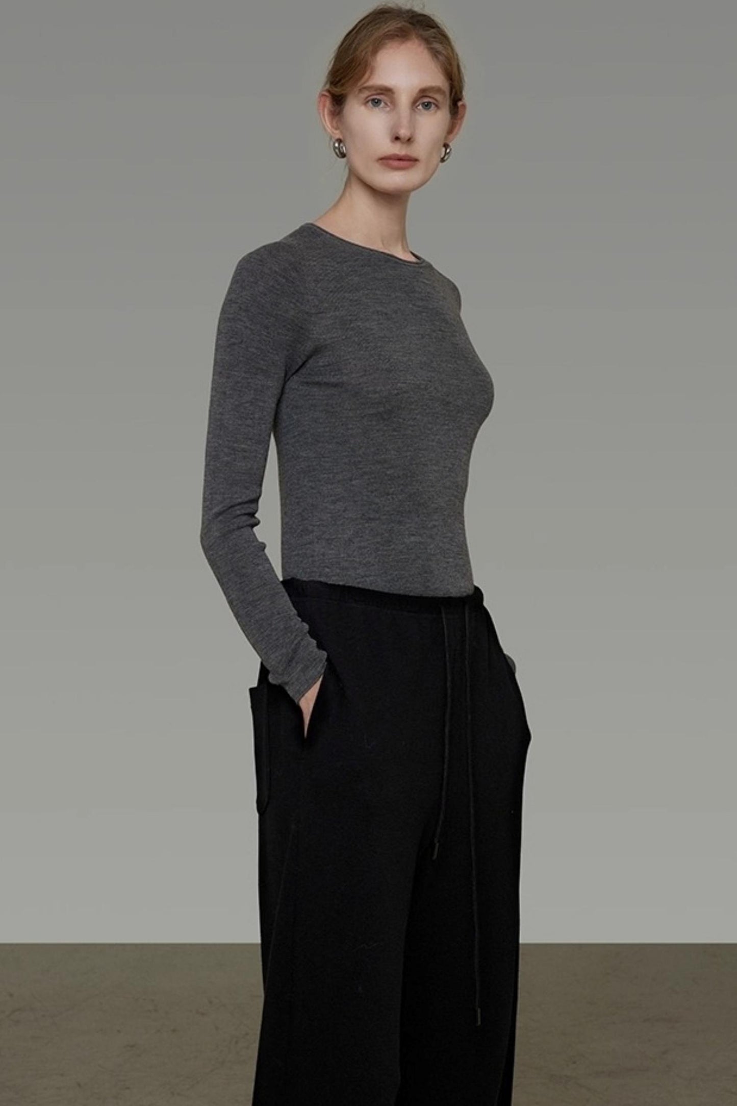 Wool Crew Neck Knitted Sweater