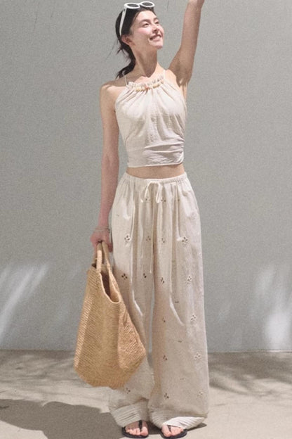 Floral Lace-Up Camisole