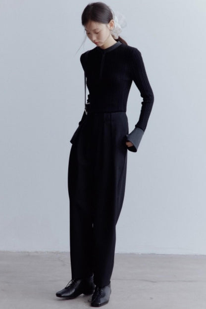 Black Cocoon Shaped Suit Pants
