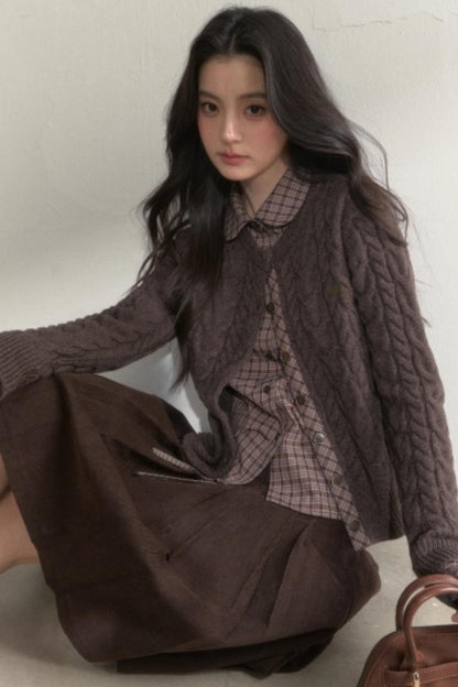 Fake Two Piece Woolen Knit Sweater