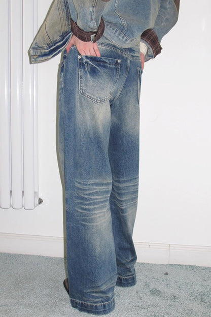 Washed Blue Denim Jeans
