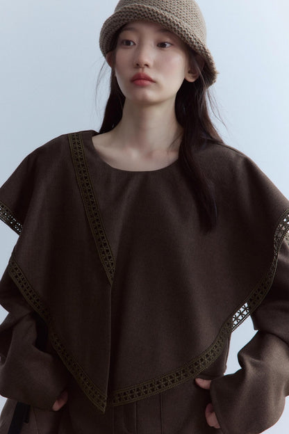 Moss Green Fishbone Wool Top