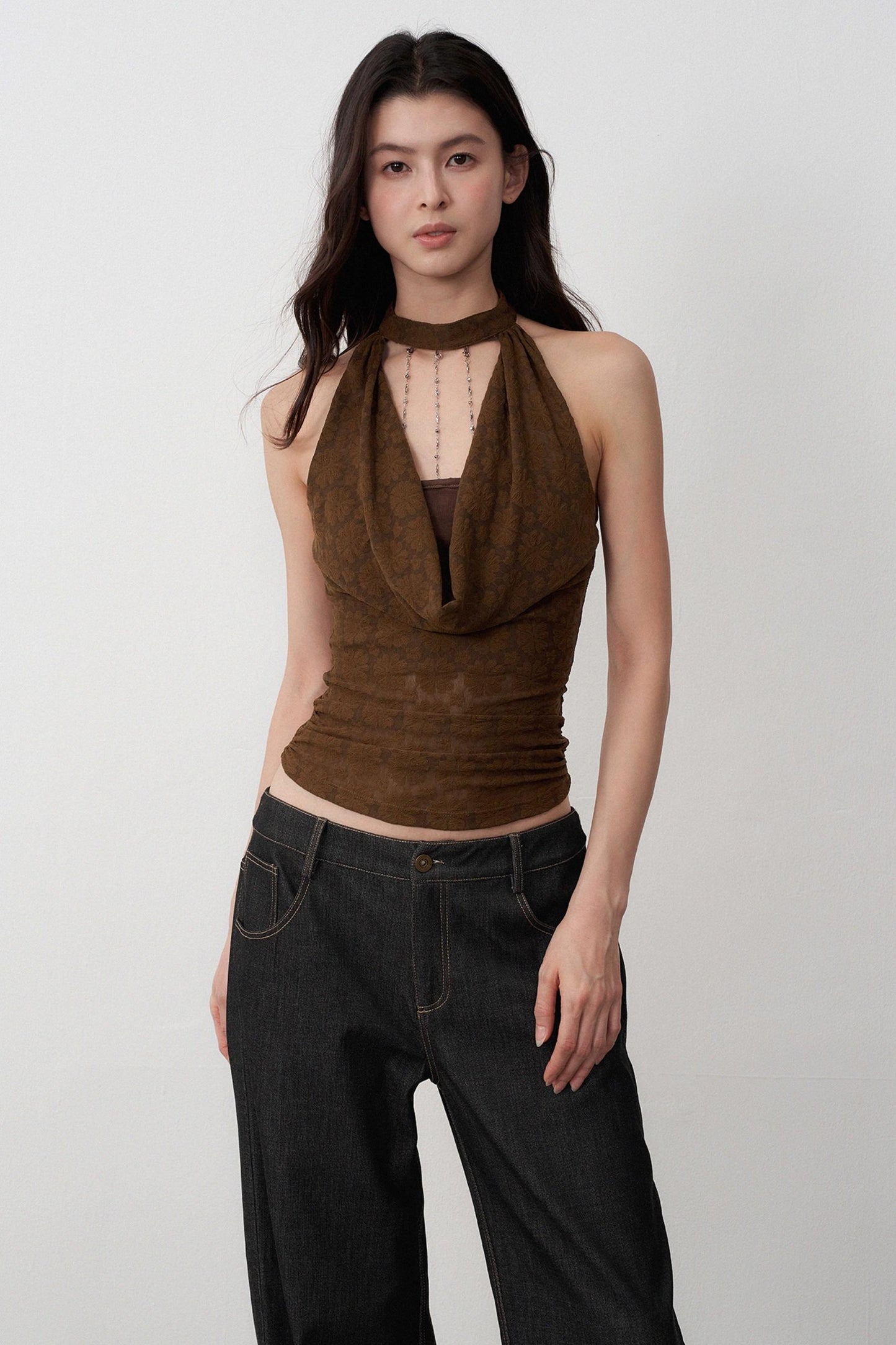 Lightweight Jacquard Swing Camisole