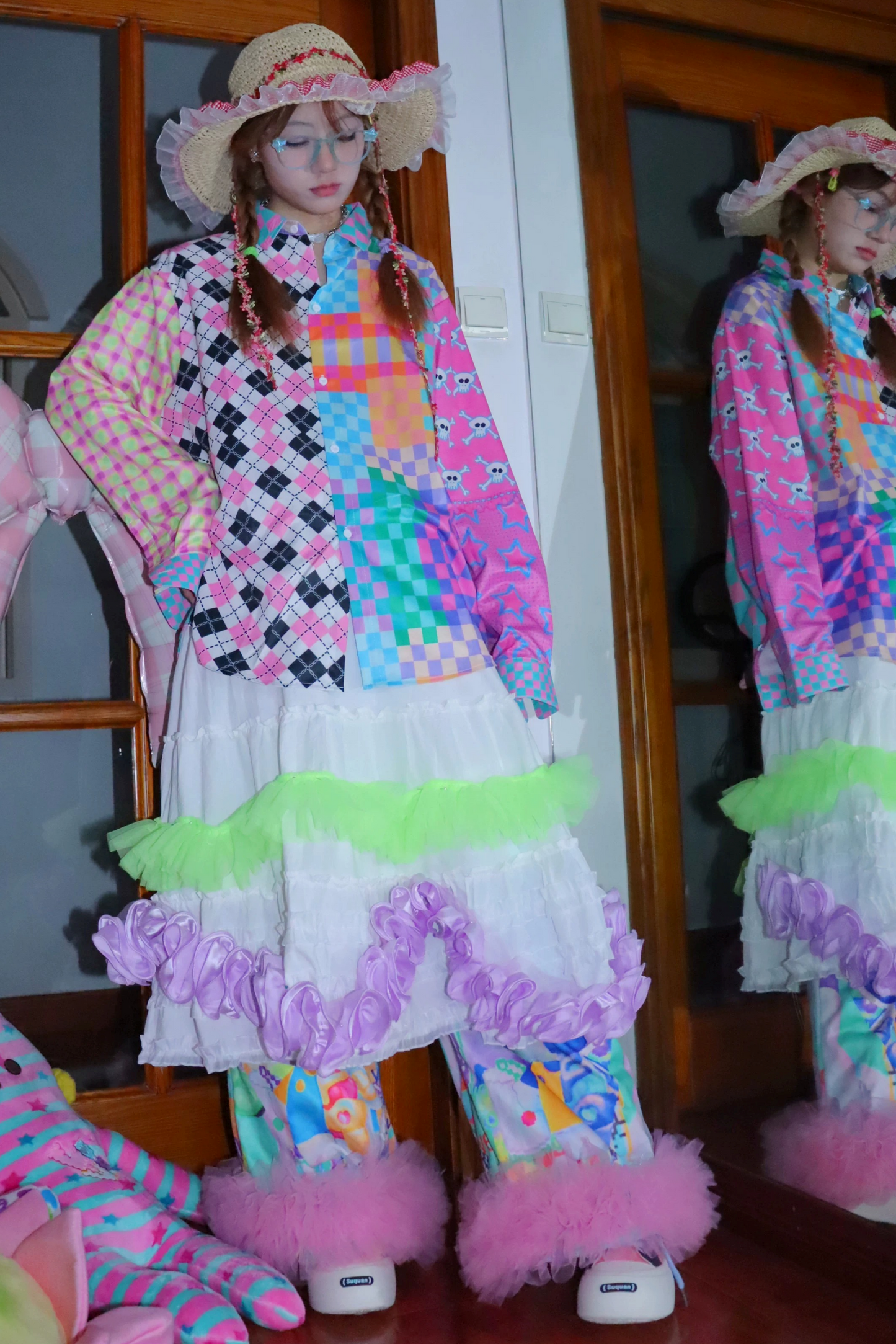 Colorful Patchwork Harajuku Blouse