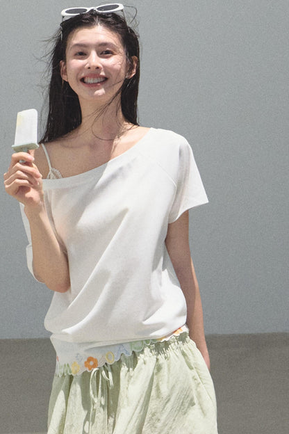 Pine and Cypress Embroidered Loose T-Shirt