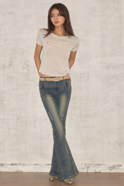 Retro Chic Distressed Skinny Jeans