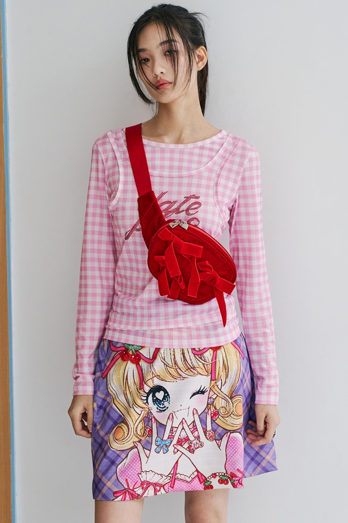 Peach Heart Crossbody Bag