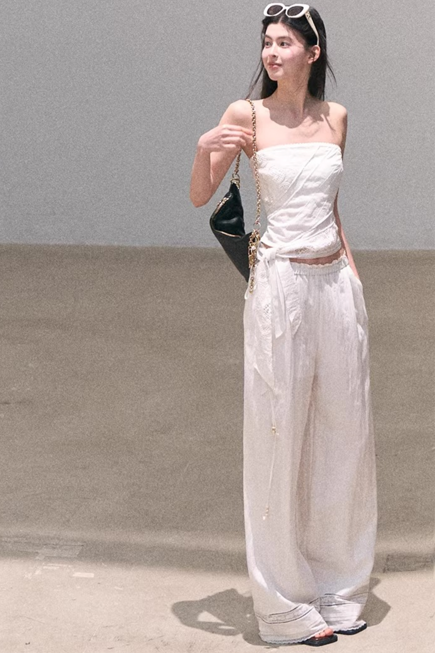 Lyocell Linen Hollow-Out Top Set-Up