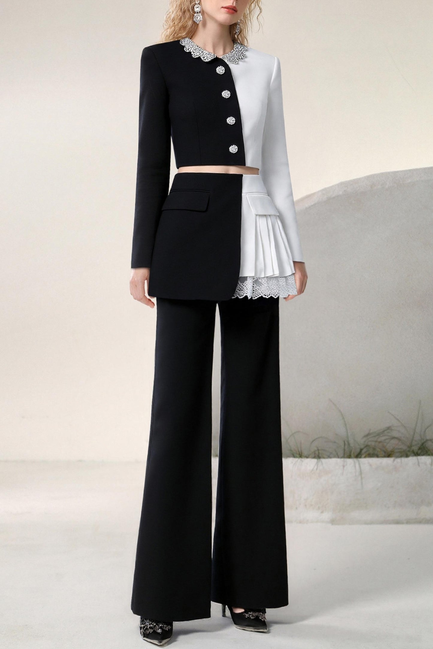 Camellia Manji Suit Pants Set-Up