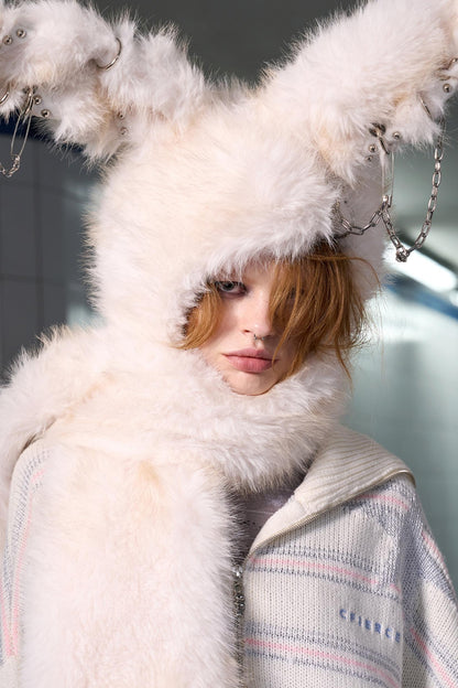 Long-Haired Patchwork Rabbit Hat