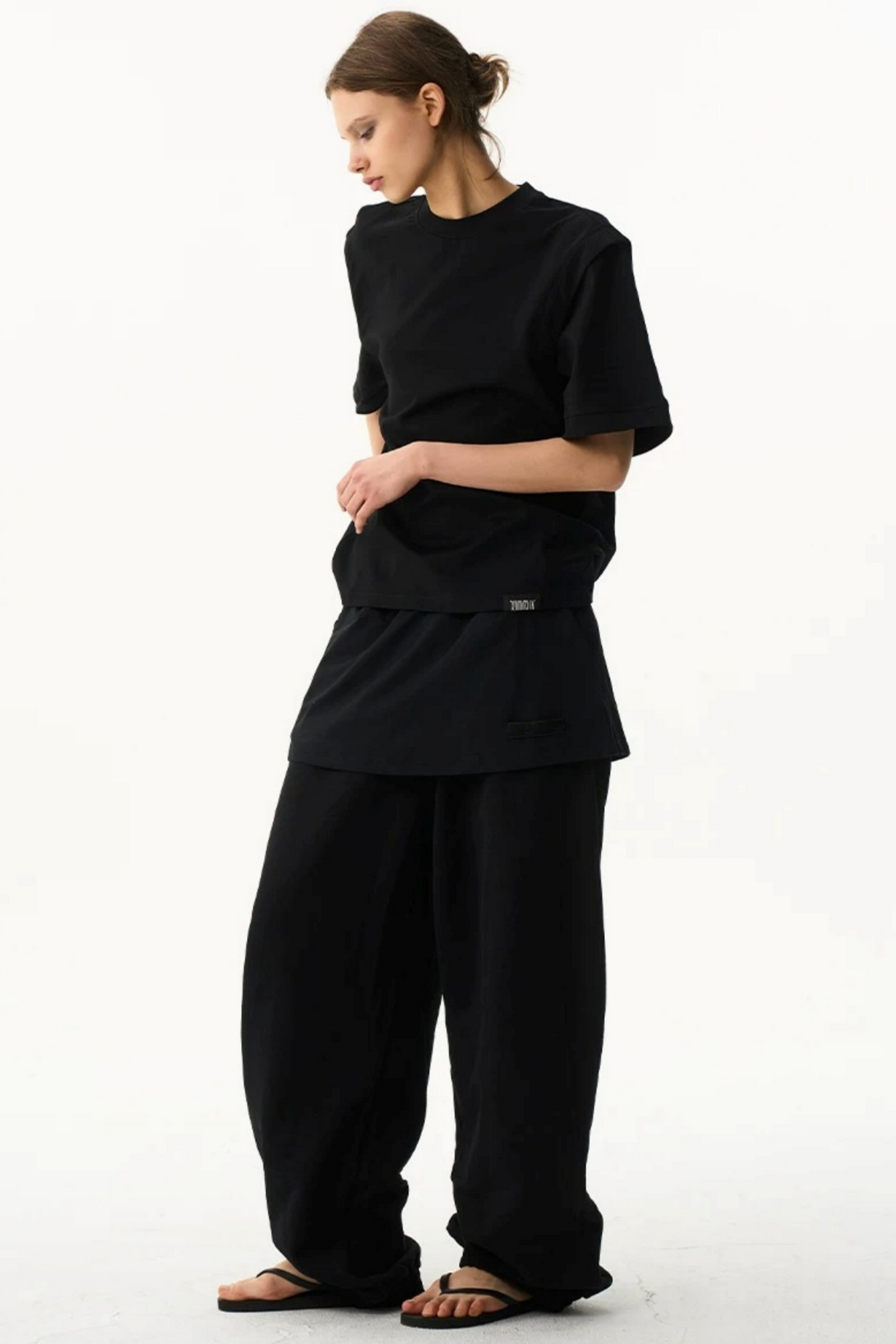 Fake Two-Layer Drawstring Pants