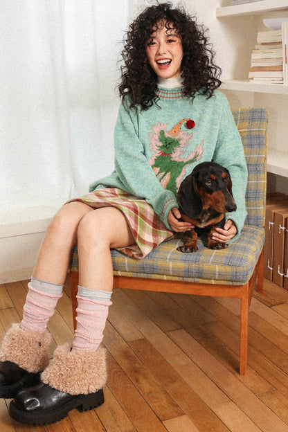 Lazy Mohair Knitted Pullover Top