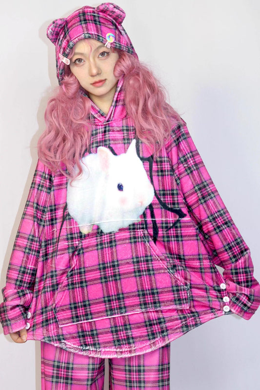 Pink Bunny Hooded Top