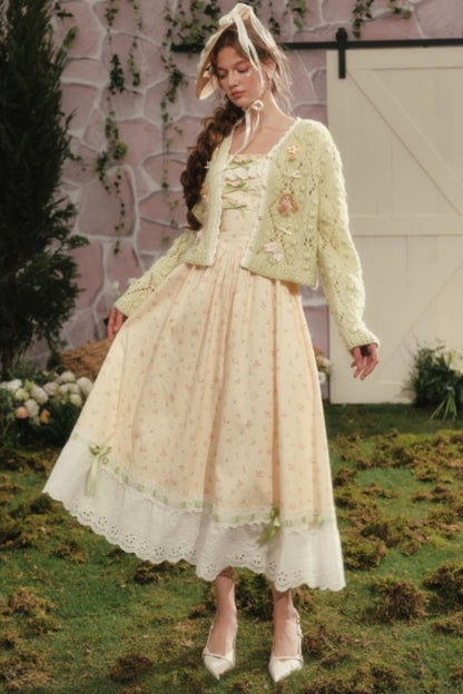 French Floral Pastoral Dress Set-Up