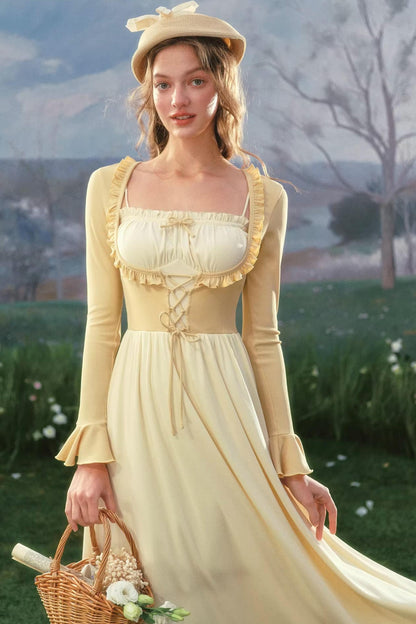 Lace French Color-Block Dress
