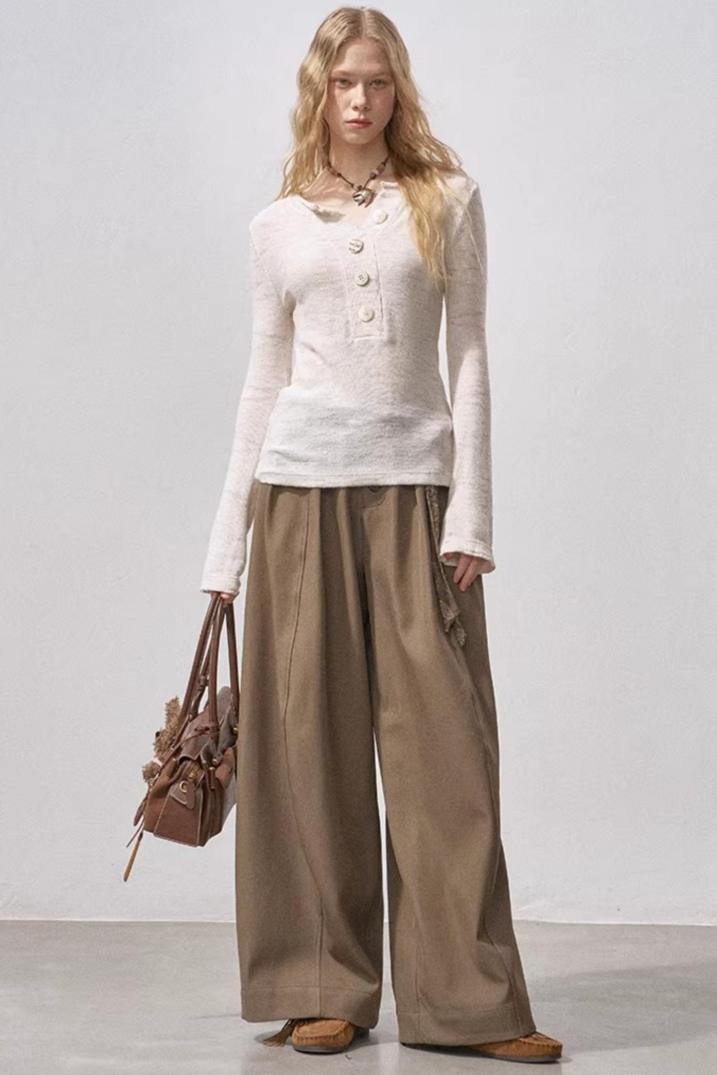 Henry Collar Sequin Knit Sweater