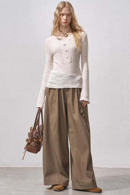 Henry Collar Sequin Knit Sweater