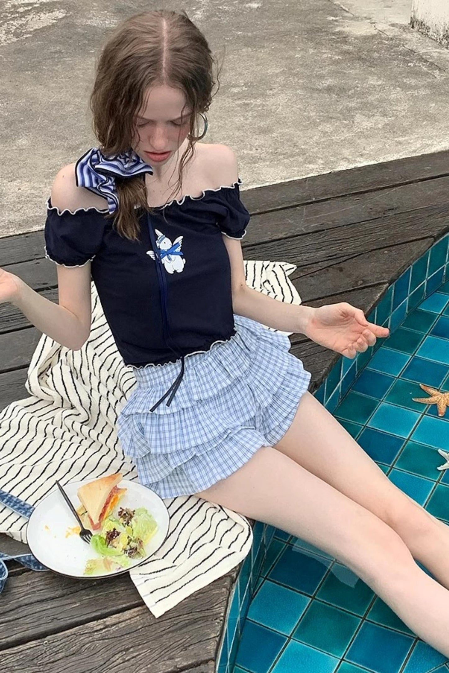 Blueberry Tiered Shorts