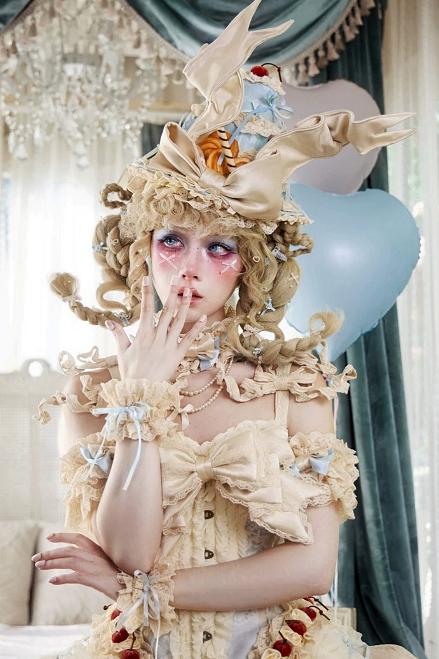 Chapeau crème vintage rococo