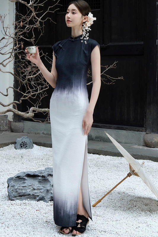 Elegant Gradient Cheongsam Dress