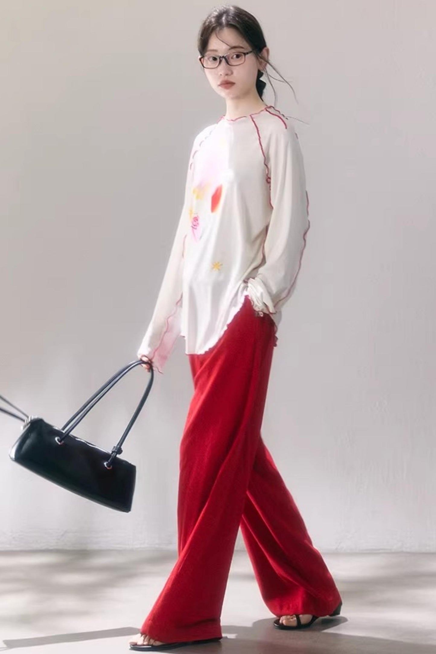 Linen Blend Wide-Leg Pants