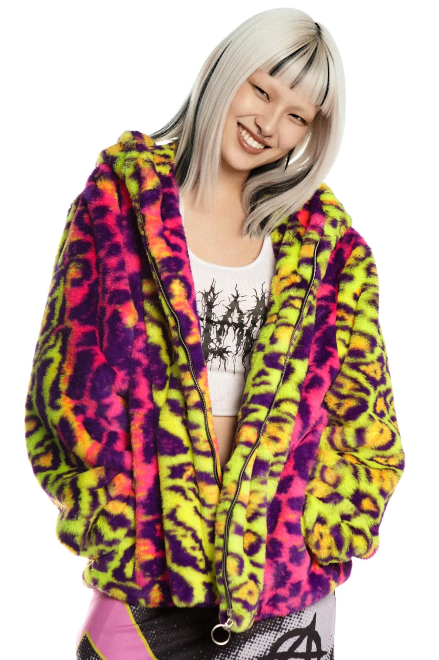 Neon Leopard Hooded Jacket