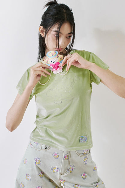 Light Green Velvet Tee