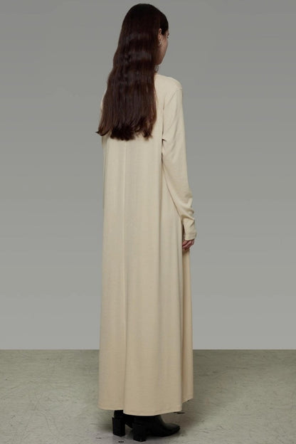 Smooth Wide Neck Straight Dress