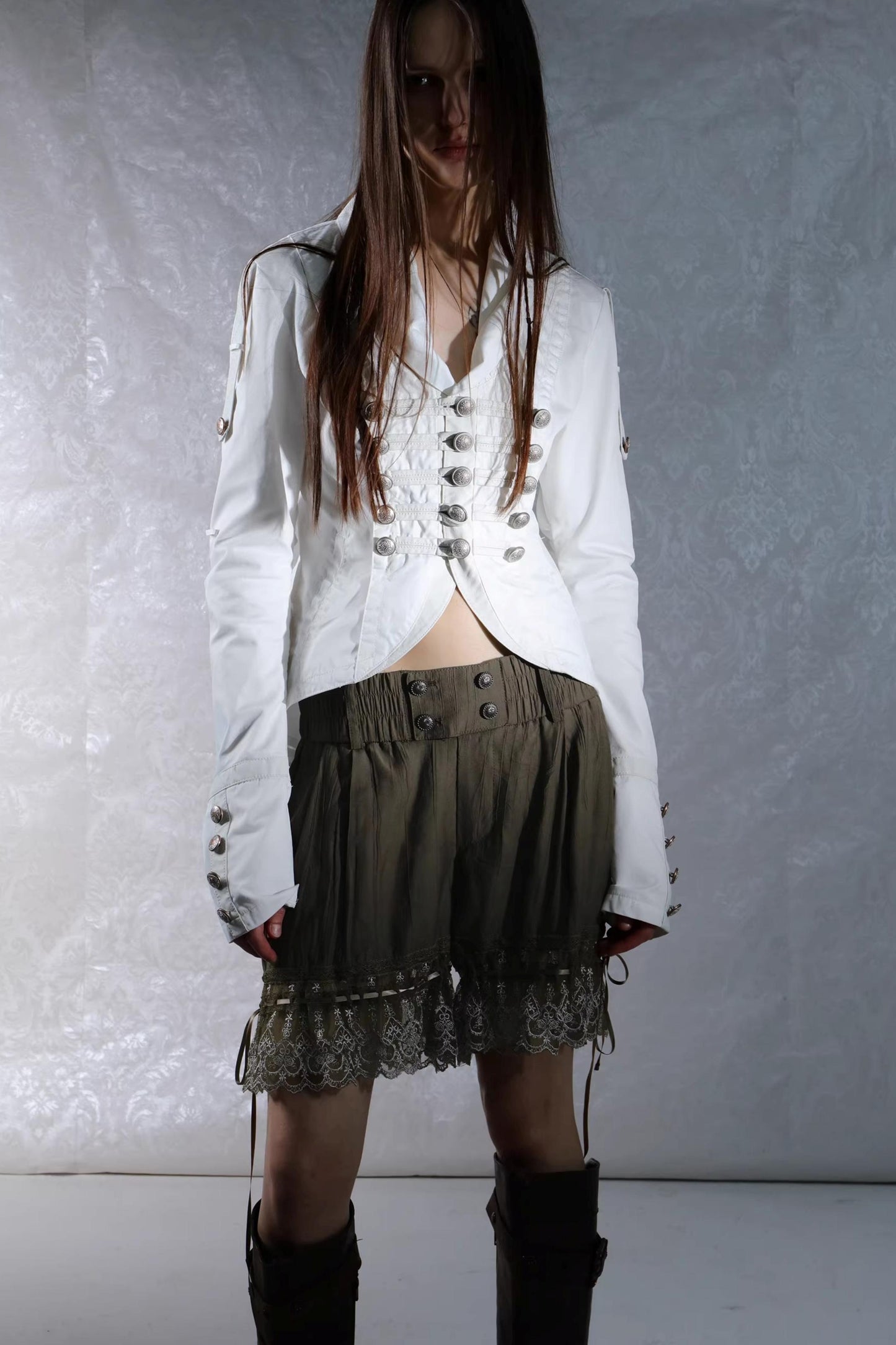 Patchwork Leather Napoleon Jacket