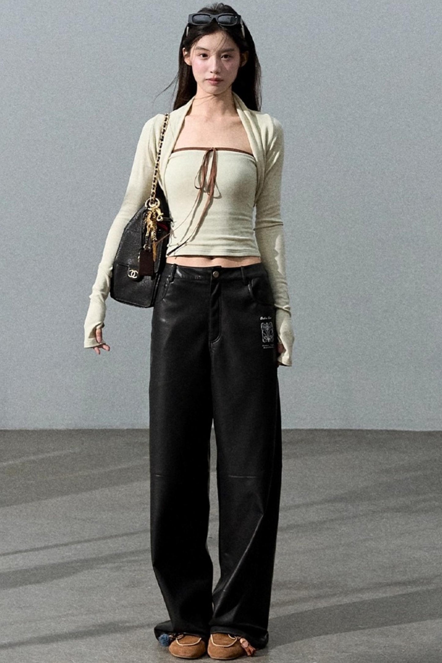 Slim Bandeau Cardigan Two-Piece Set