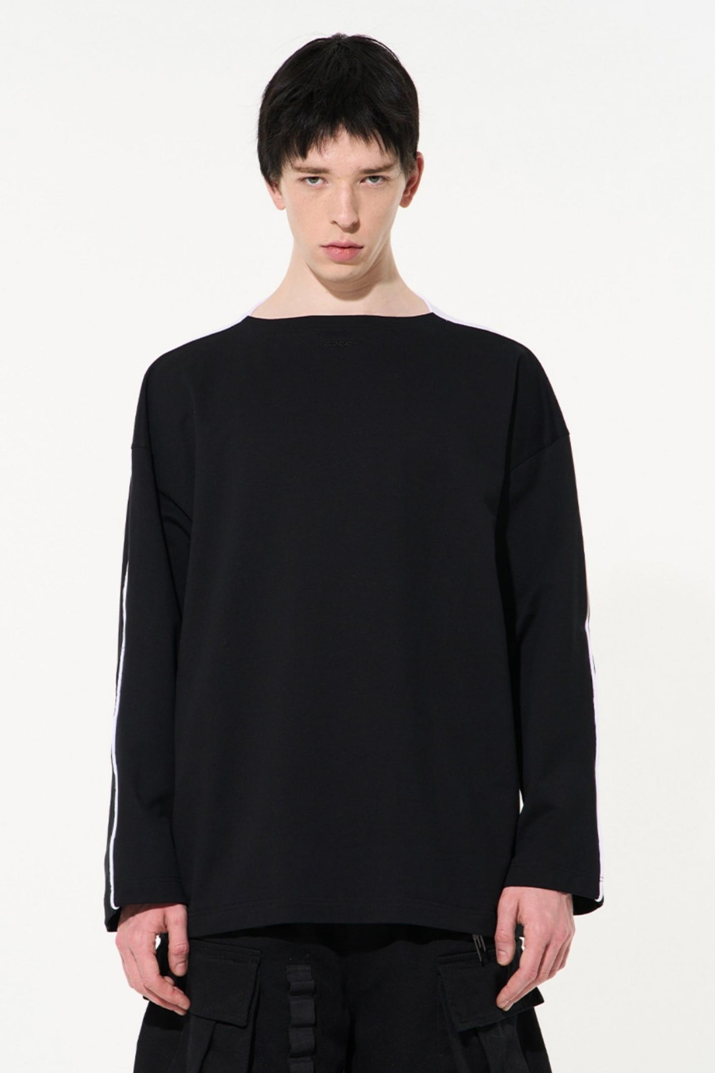 Striped Embroidered Crew Sweatshirt