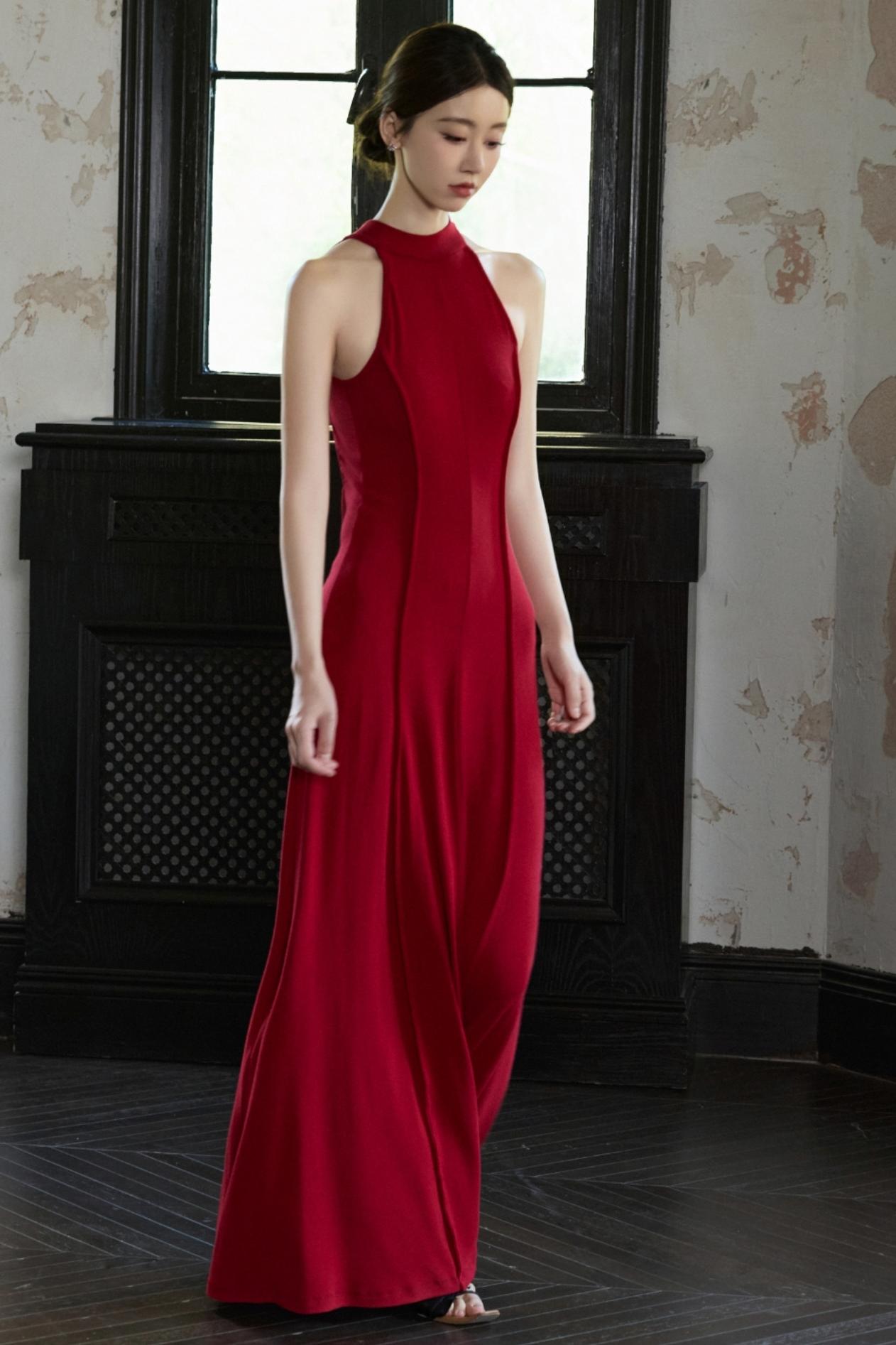 Pink Hollow A-line Dress