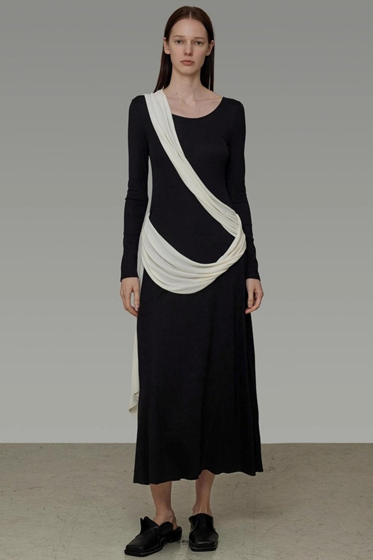 Autumn Contrast Long Dress