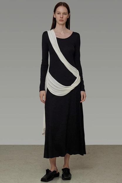 Autumn Contrast Long Dress