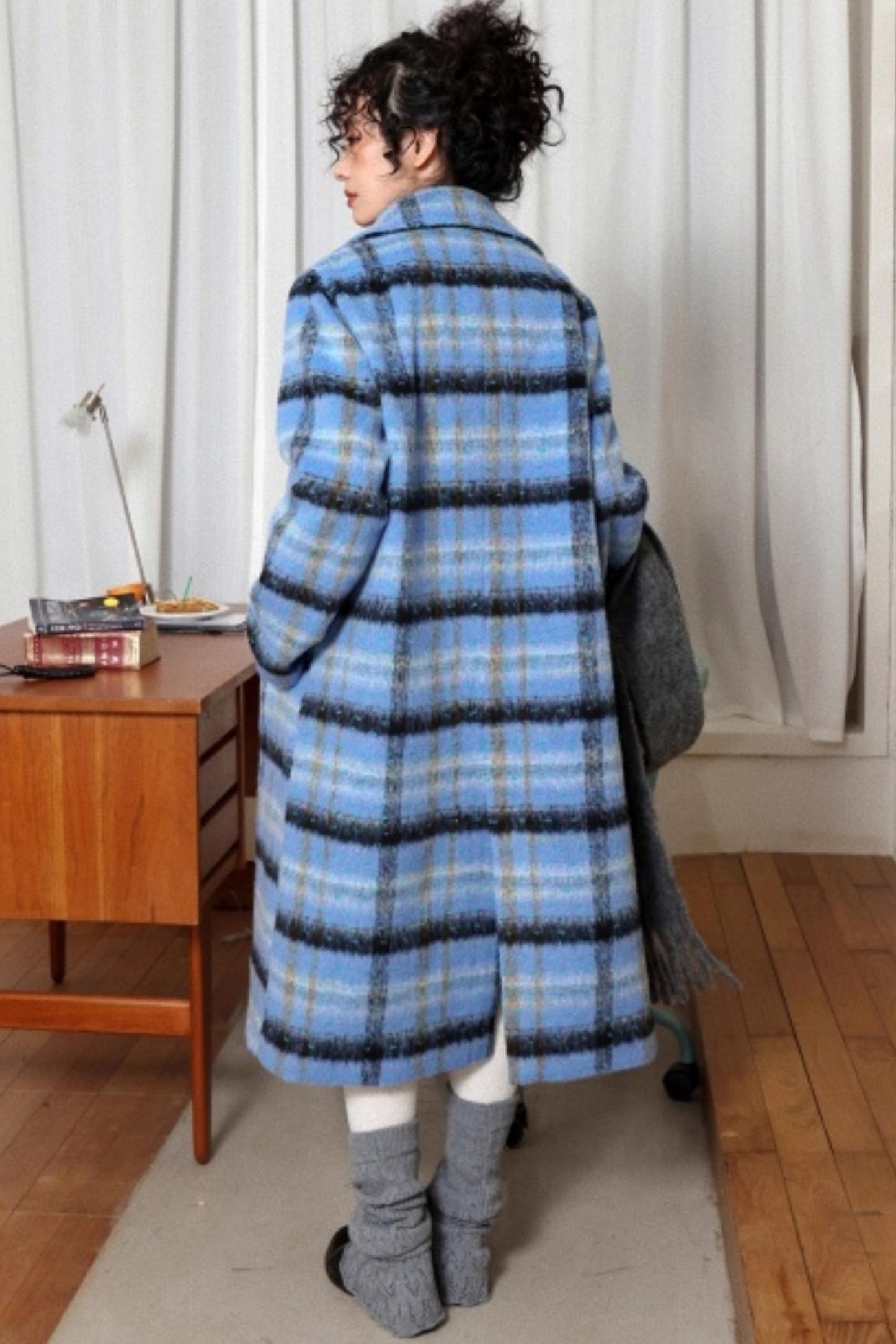 Plaid Woolen Love Letter Coat