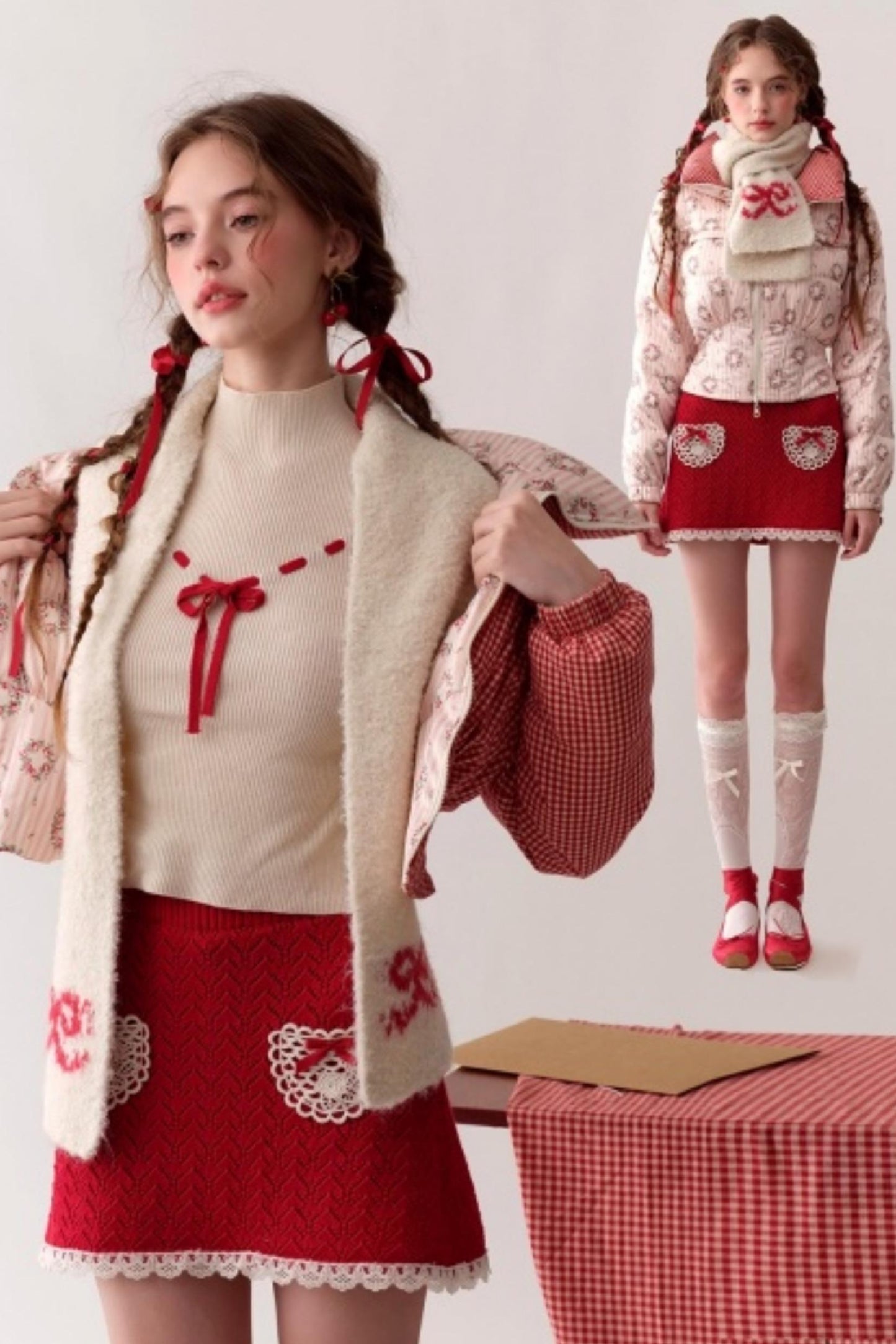 Lacemade Knit Sweater Skirt Set