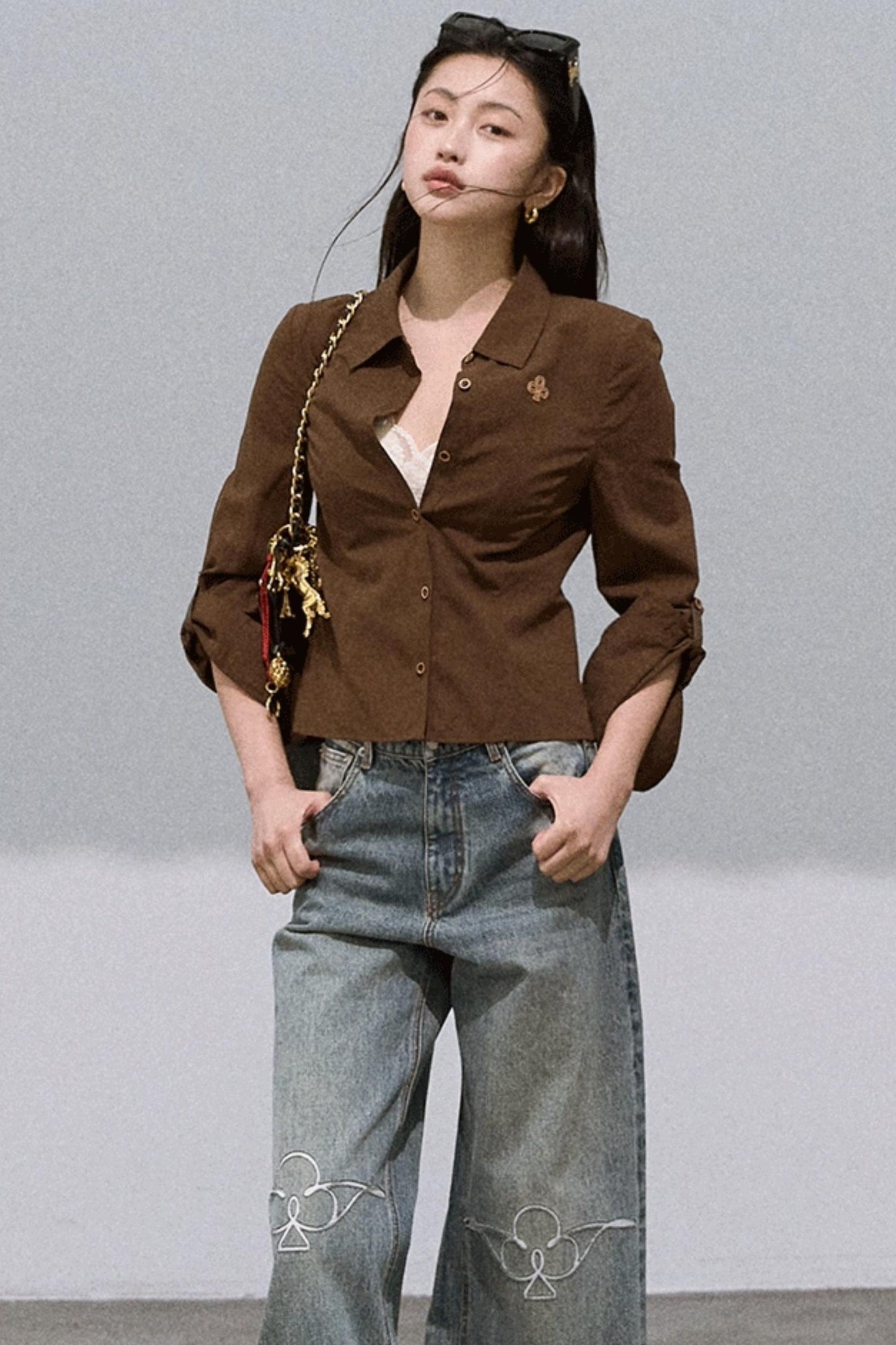 Textured Linen Cotton Long Sleeve Shirt