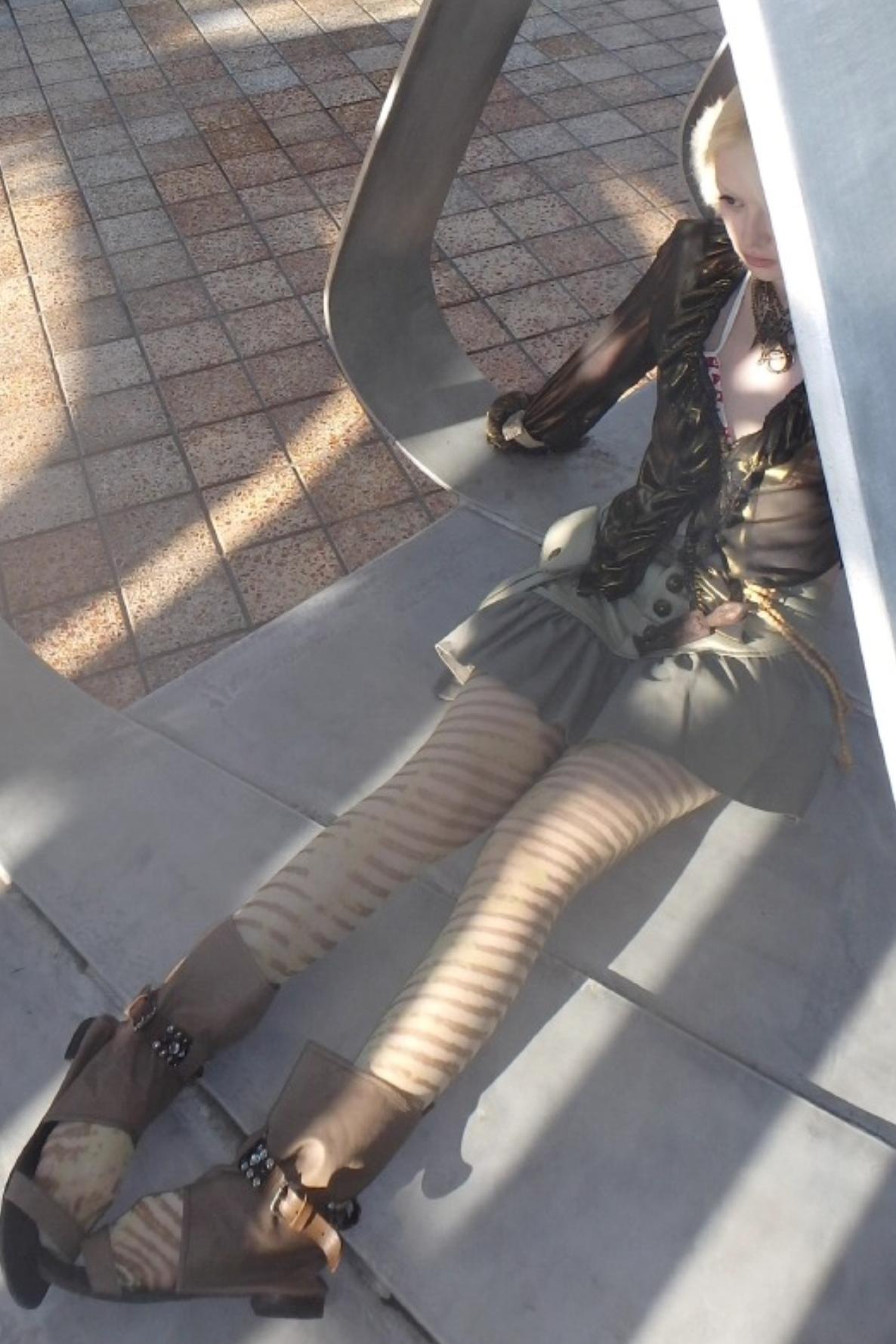 Hand-Painted Striped Ultra-Thin Stockings