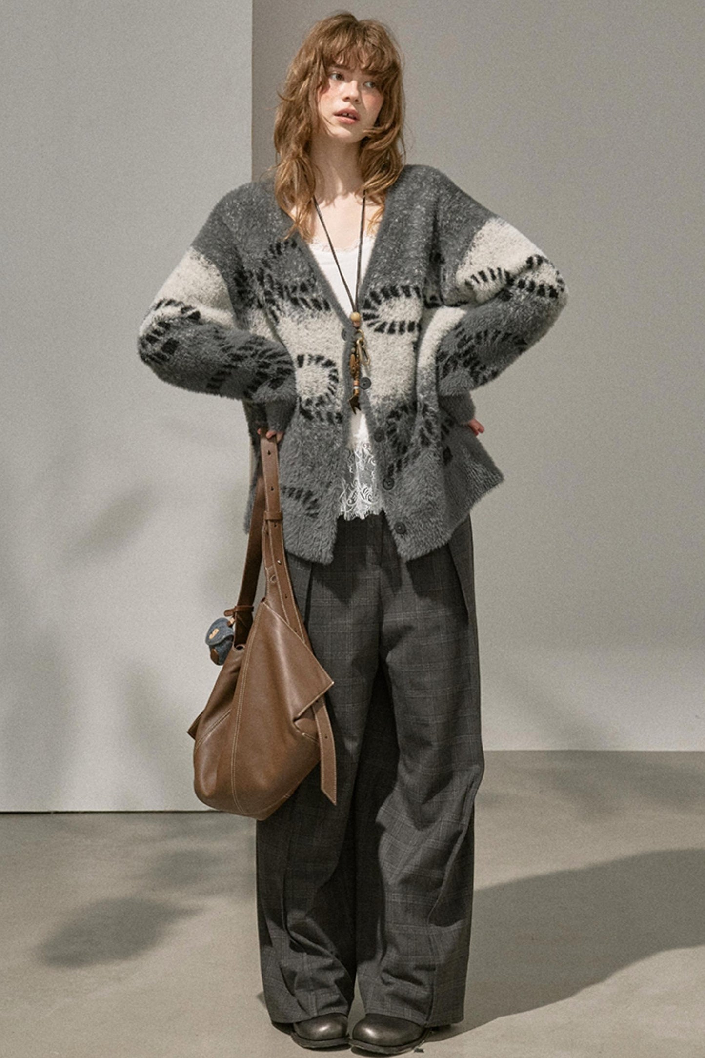 Gradient Knitted Loose Cardigan