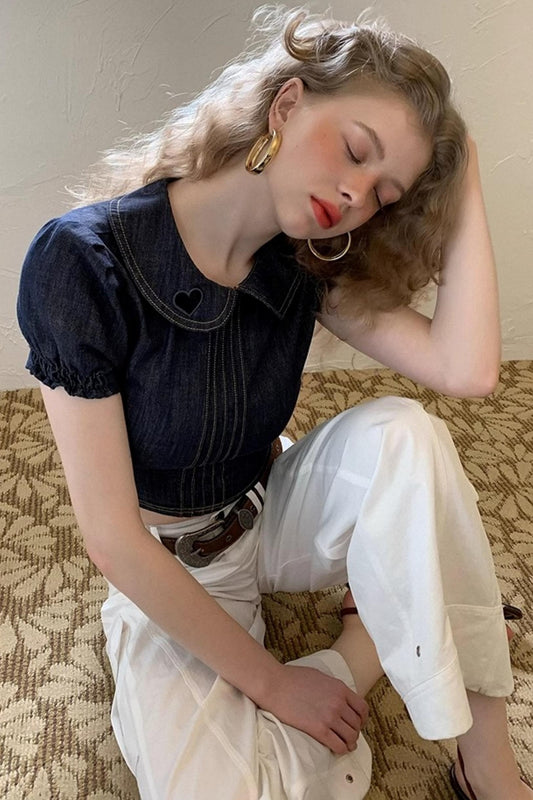 Adventure Doll Collar Denim Shirt