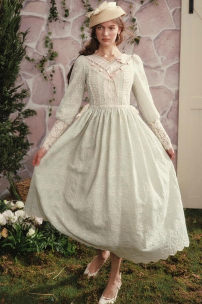 Lace Splicing Pastoral Dress