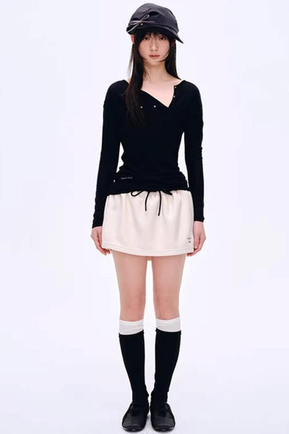 Asymmetrical Wool Blend Blouse