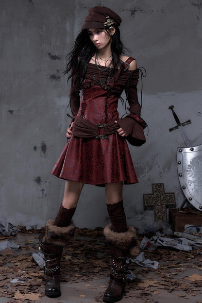 Retro Punk Patchwork Knit Dress