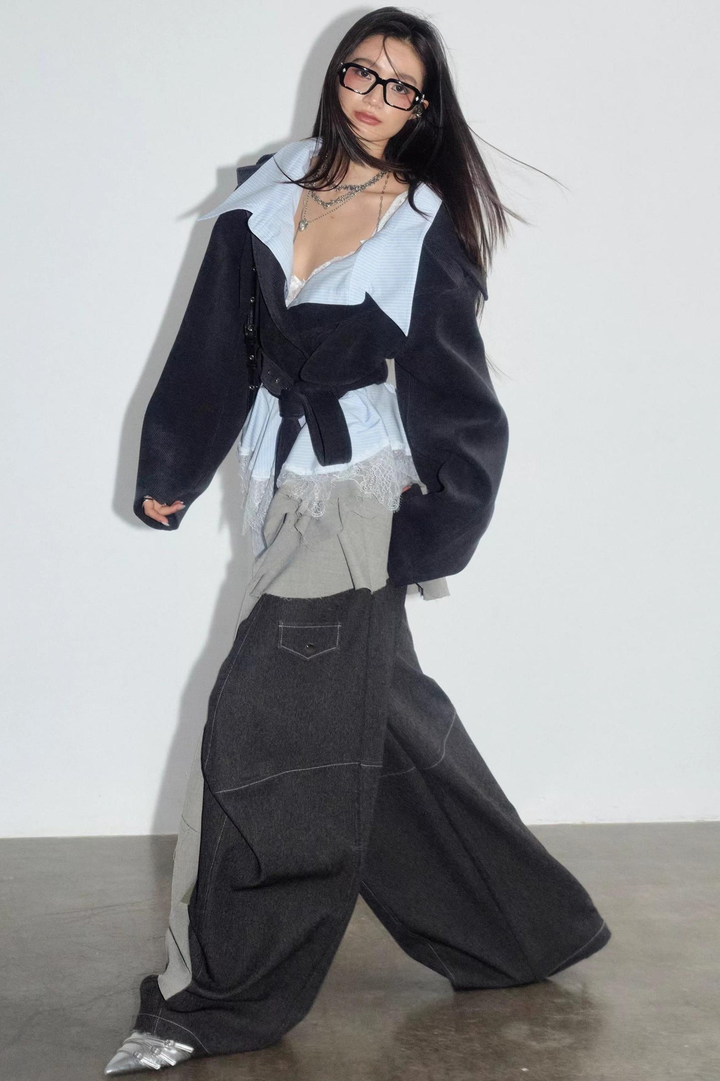 Vintage Lace Silhouette Short Top